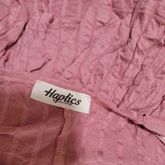 LONG Sleeve Pink‎ Leopard Print Striped Color Block Pullover Balloon Sleeve, M - Picture 6 of 7